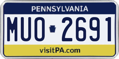 PA license plate MUO2691