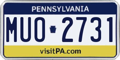 PA license plate MUO2731