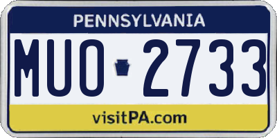 PA license plate MUO2733