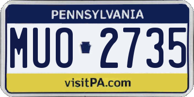 PA license plate MUO2735