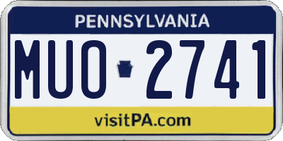 PA license plate MUO2741