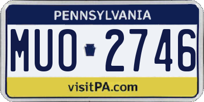 PA license plate MUO2746