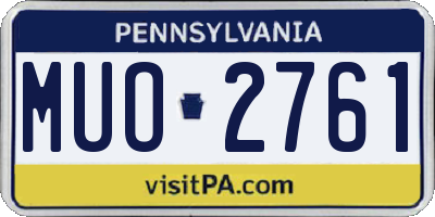 PA license plate MUO2761