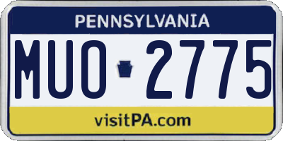 PA license plate MUO2775