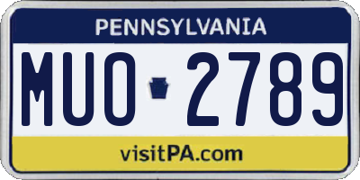 PA license plate MUO2789