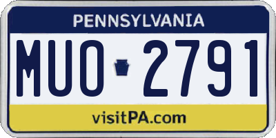 PA license plate MUO2791