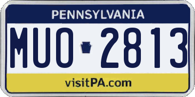 PA license plate MUO2813