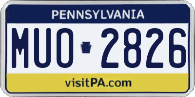 PA license plate MUO2826