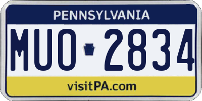 PA license plate MUO2834