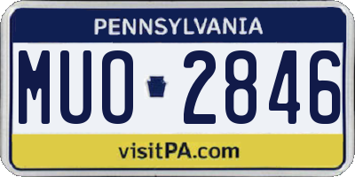 PA license plate MUO2846
