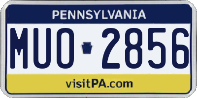 PA license plate MUO2856
