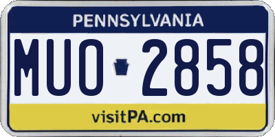 PA license plate MUO2858