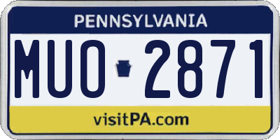 PA license plate MUO2871