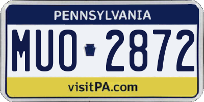 PA license plate MUO2872
