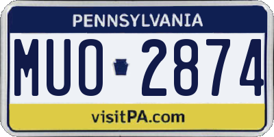 PA license plate MUO2874