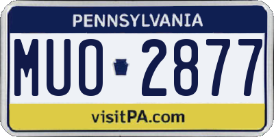 PA license plate MUO2877