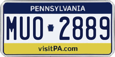 PA license plate MUO2889