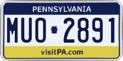 PA license plate MUO2891