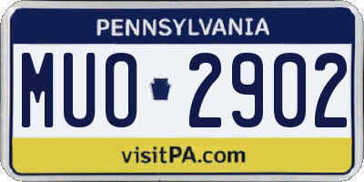 PA license plate MUO2902