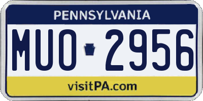 PA license plate MUO2956