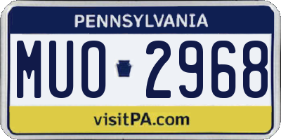 PA license plate MUO2968