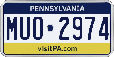 PA license plate MUO2974