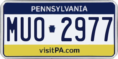 PA license plate MUO2977