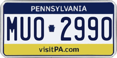 PA license plate MUO2990