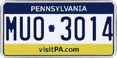 PA license plate MUO3014