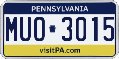 PA license plate MUO3015