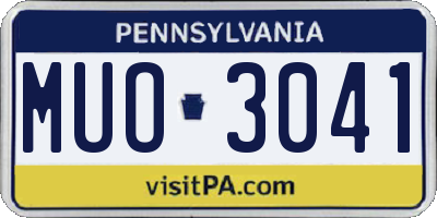 PA license plate MUO3041