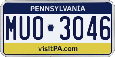 PA license plate MUO3046