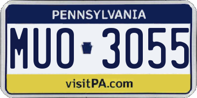 PA license plate MUO3055