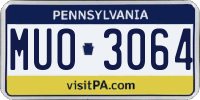 PA license plate MUO3064