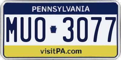 PA license plate MUO3077
