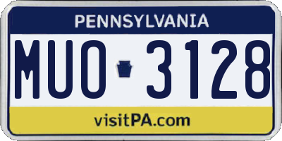 PA license plate MUO3128