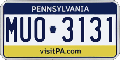 PA license plate MUO3131