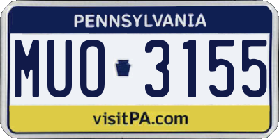 PA license plate MUO3155