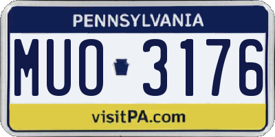PA license plate MUO3176