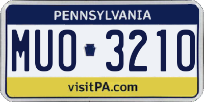 PA license plate MUO3210