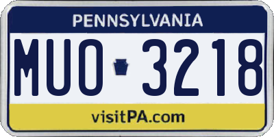 PA license plate MUO3218