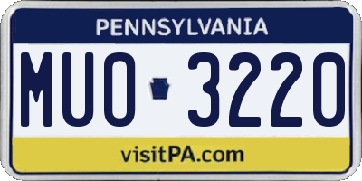 PA license plate MUO3220