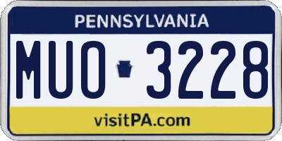 PA license plate MUO3228