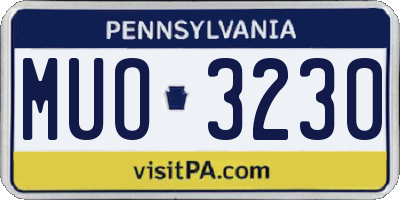 PA license plate MUO3230