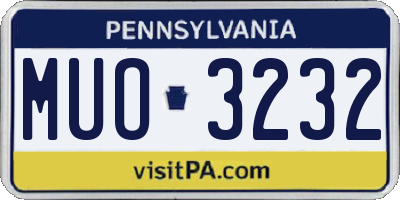 PA license plate MUO3232