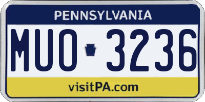 PA license plate MUO3236