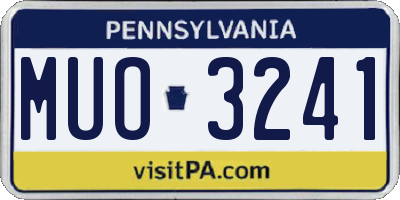 PA license plate MUO3241