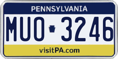 PA license plate MUO3246