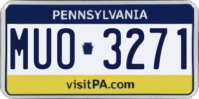 PA license plate MUO3271