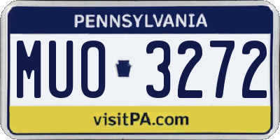 PA license plate MUO3272